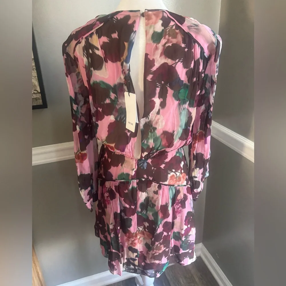 Reiss Josephine Pink Plum Floral Dress W/Pockets Size 4 NWT $320